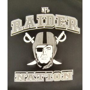 VTG NFL Raiders Nation Black Logo Pullover Hoodie Men's 2XL
